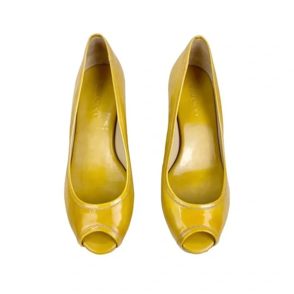 Jimmy Choo Mustard Yellow Pumps - Picture 3 of 8